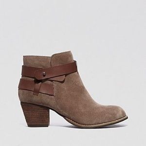Dolce Vita Jaxen Taupe Suede Ankle Booties